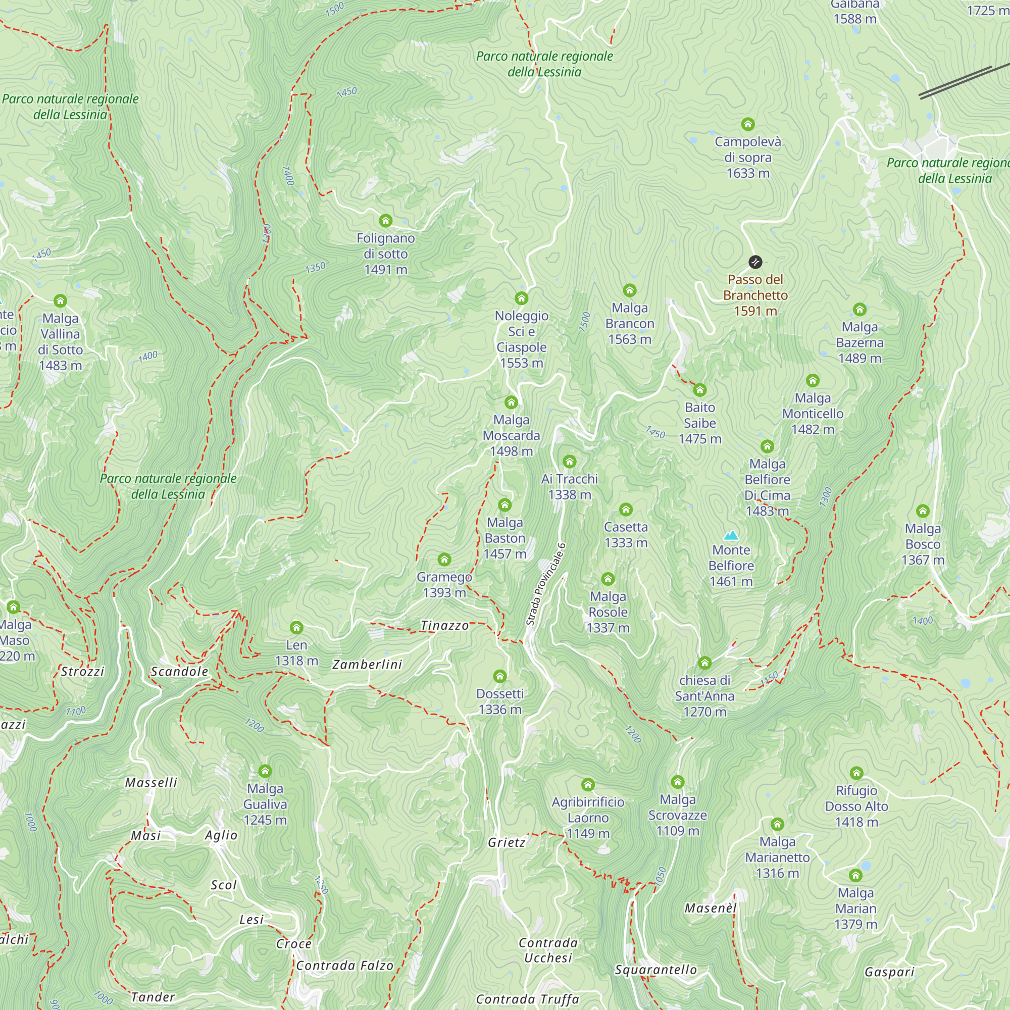 Malga Baston map
