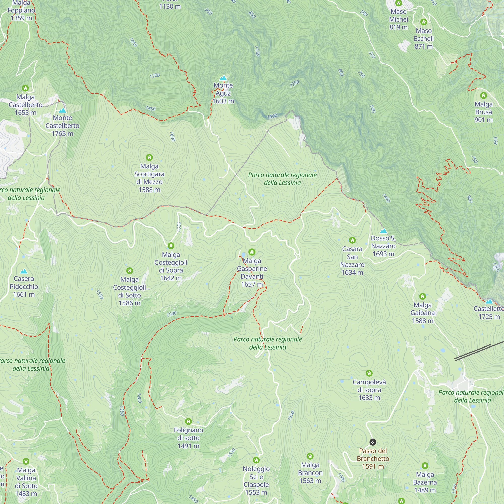 Malga Gasparine Davanti map