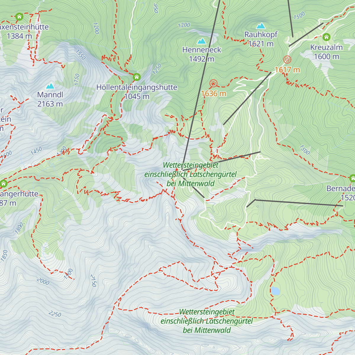 Bergwachthütte Osterfelderhütte map