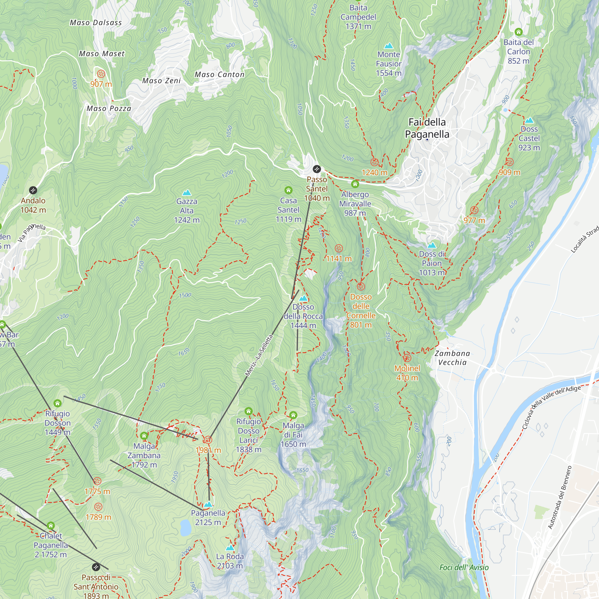 Rifugio Meriz map
