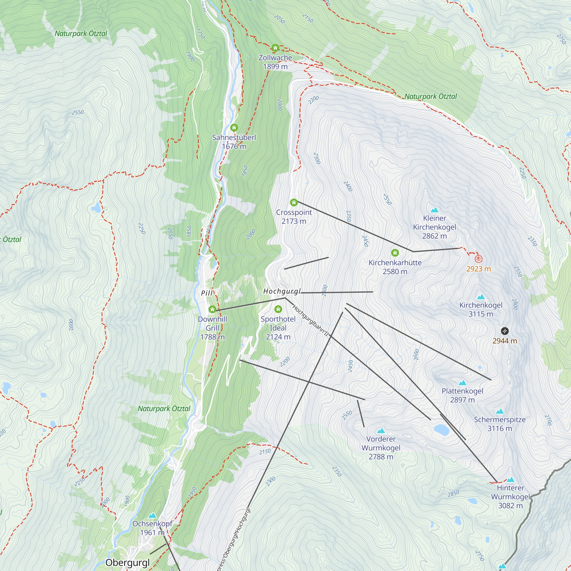 Top Hotel Hochgurgl map
