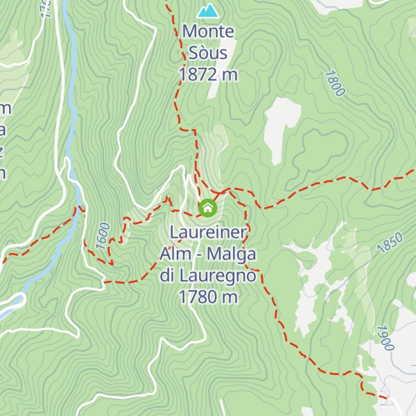 Map of Laureiner Alm - Malga di Lauregno