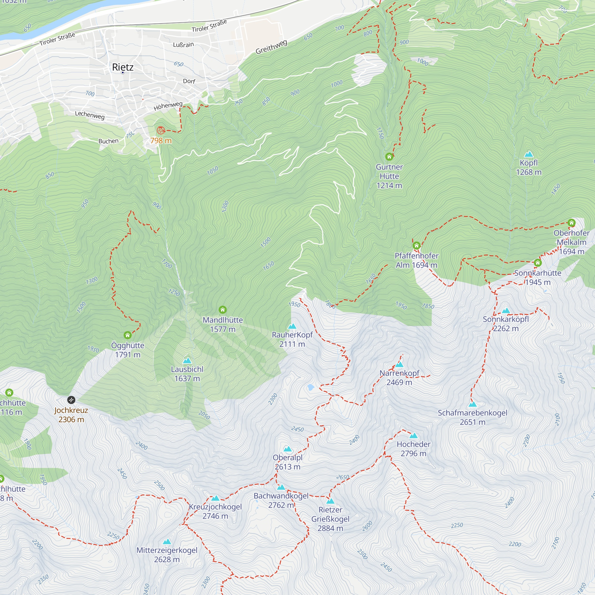 Rietzer Alm map