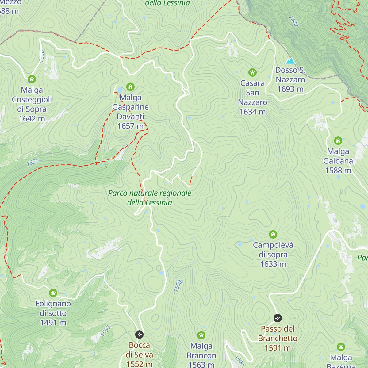 Rifugio Monte Tomba map