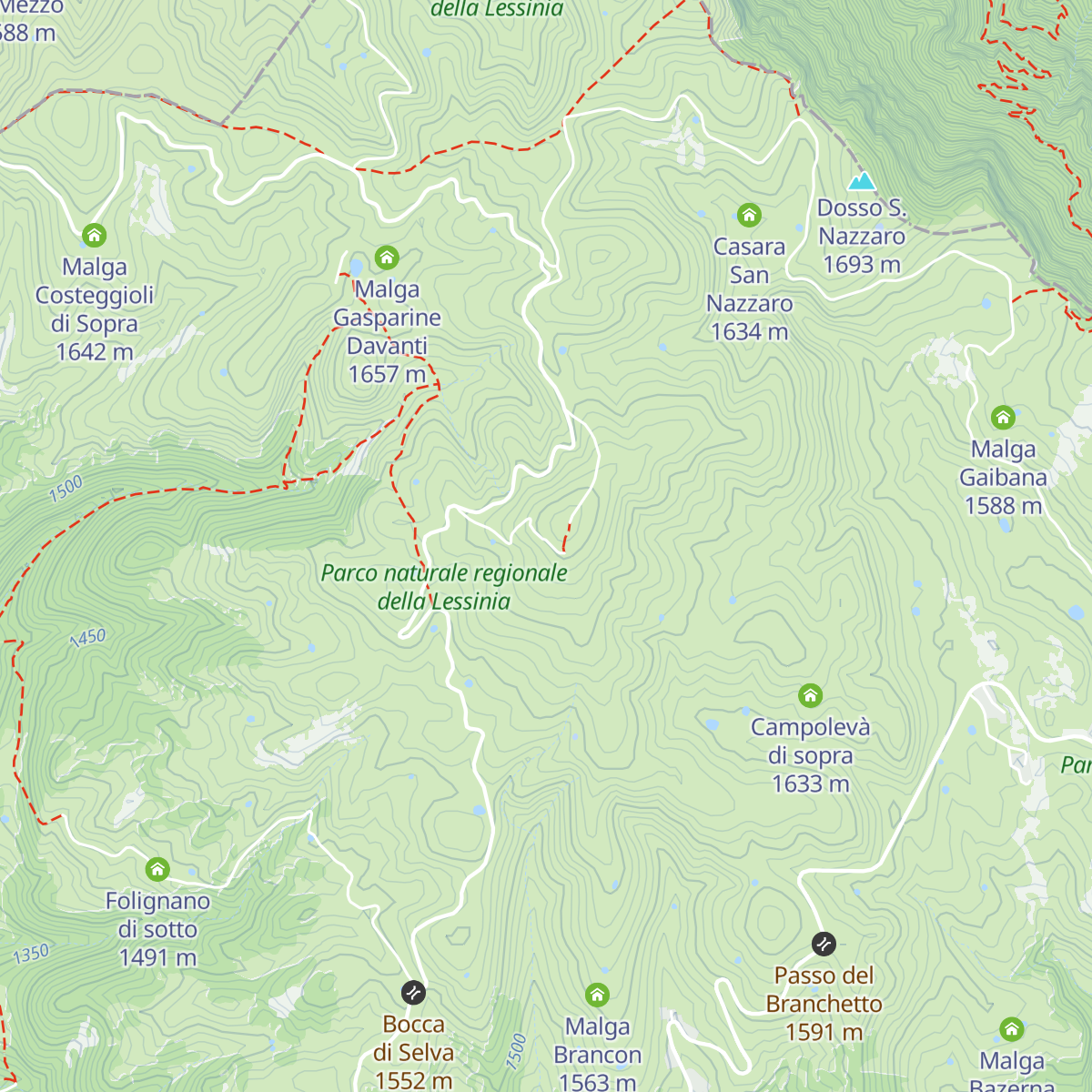 Rifugio Monte Tomba map