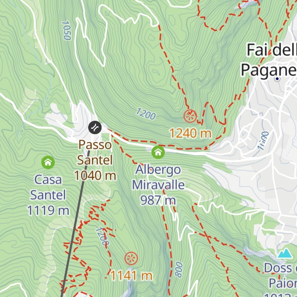 Map of ex Hotel Dolomiti Paganella