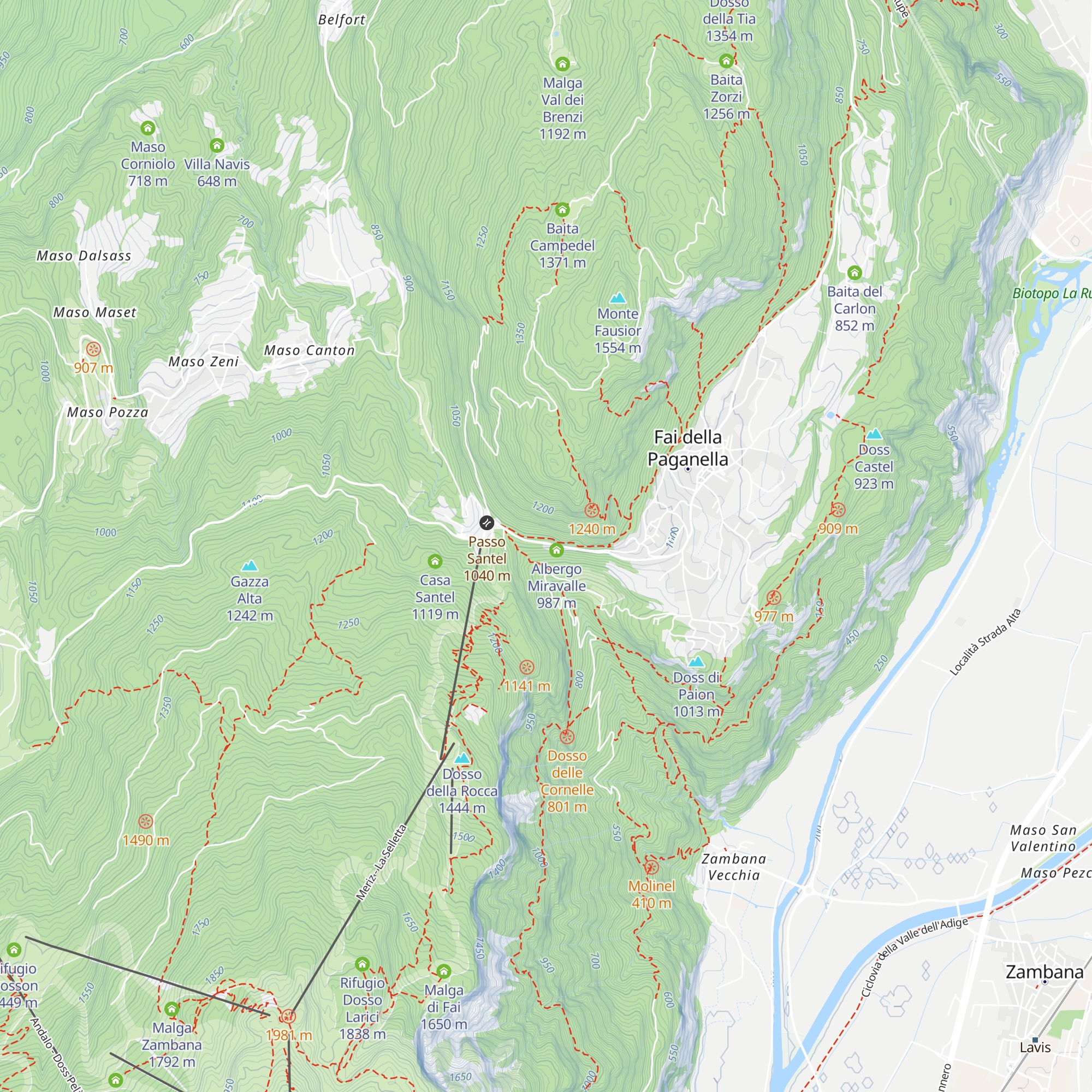 ex Hotel Dolomiti Paganella map