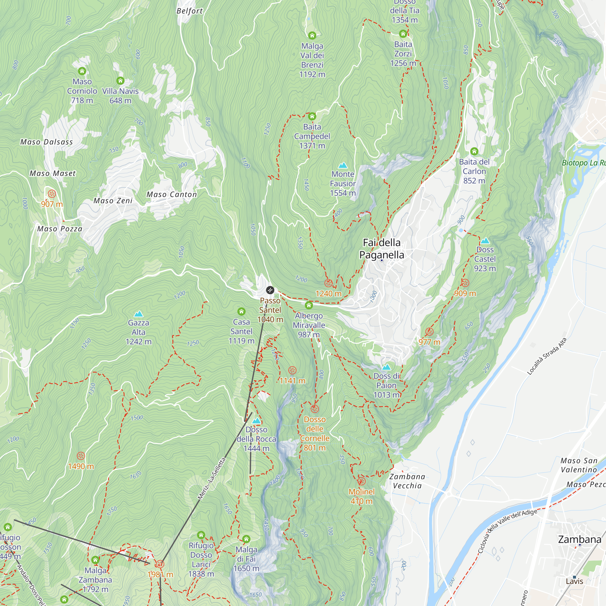 ex Hotel Dolomiti Paganella map