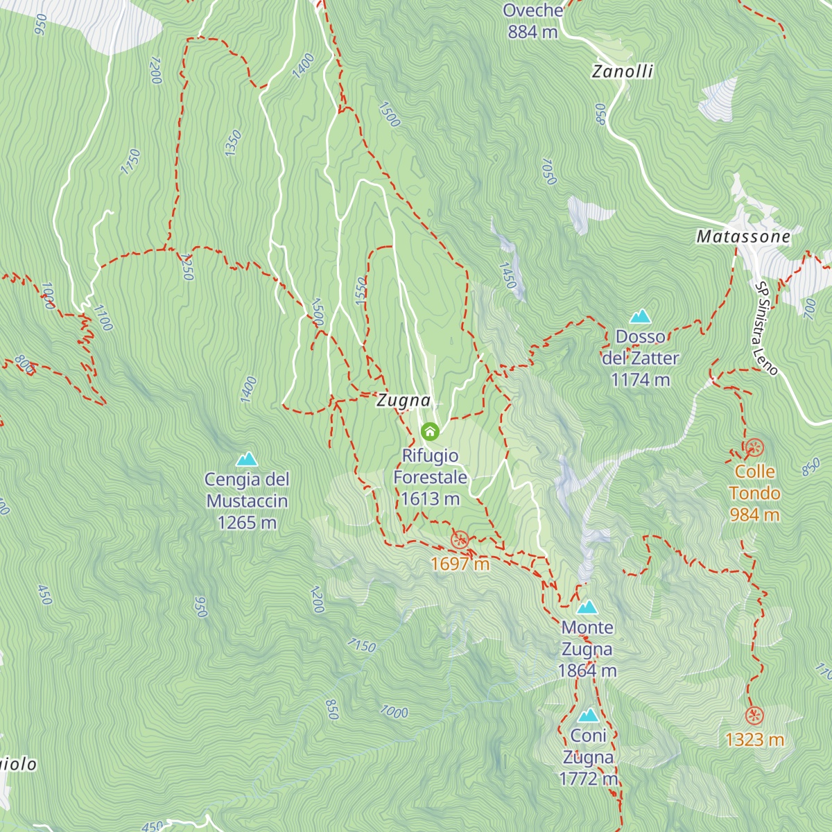 Rifugio Coni Zugna map