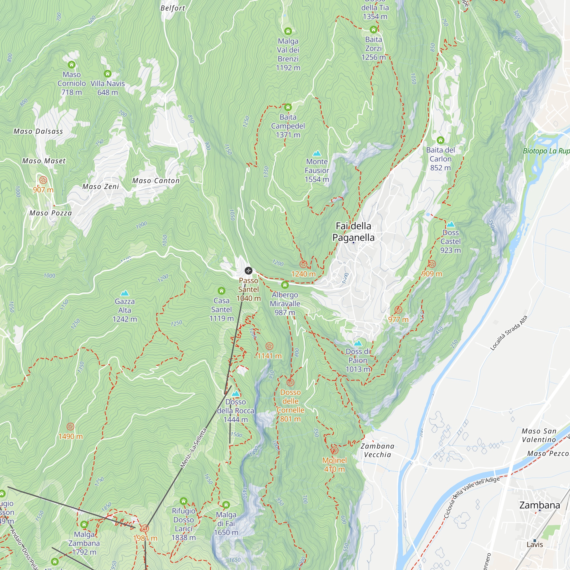 Albergo Miravalle map