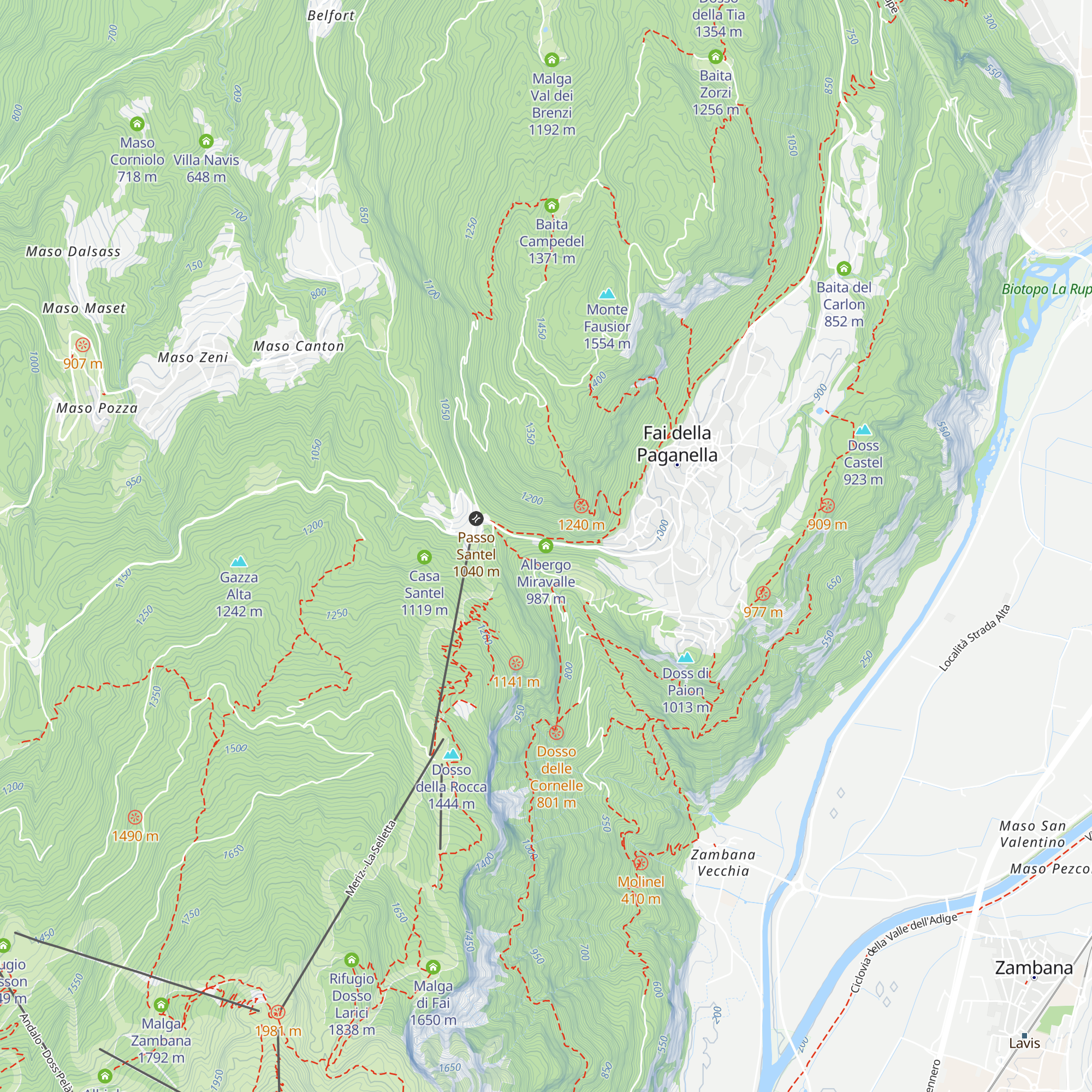 Albergo Miravalle map