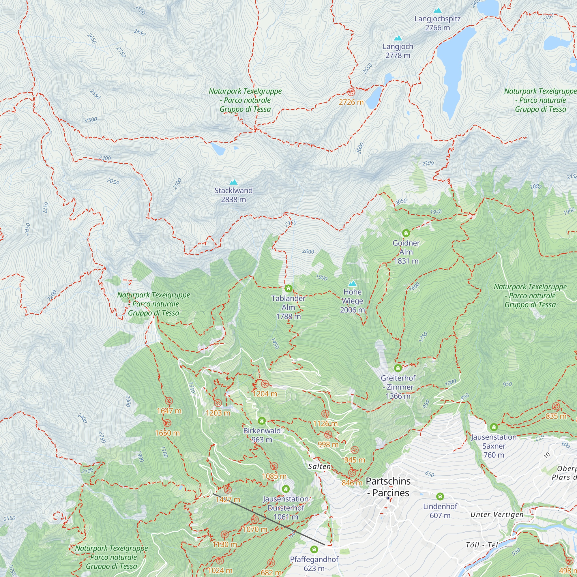 Tablander Alm map