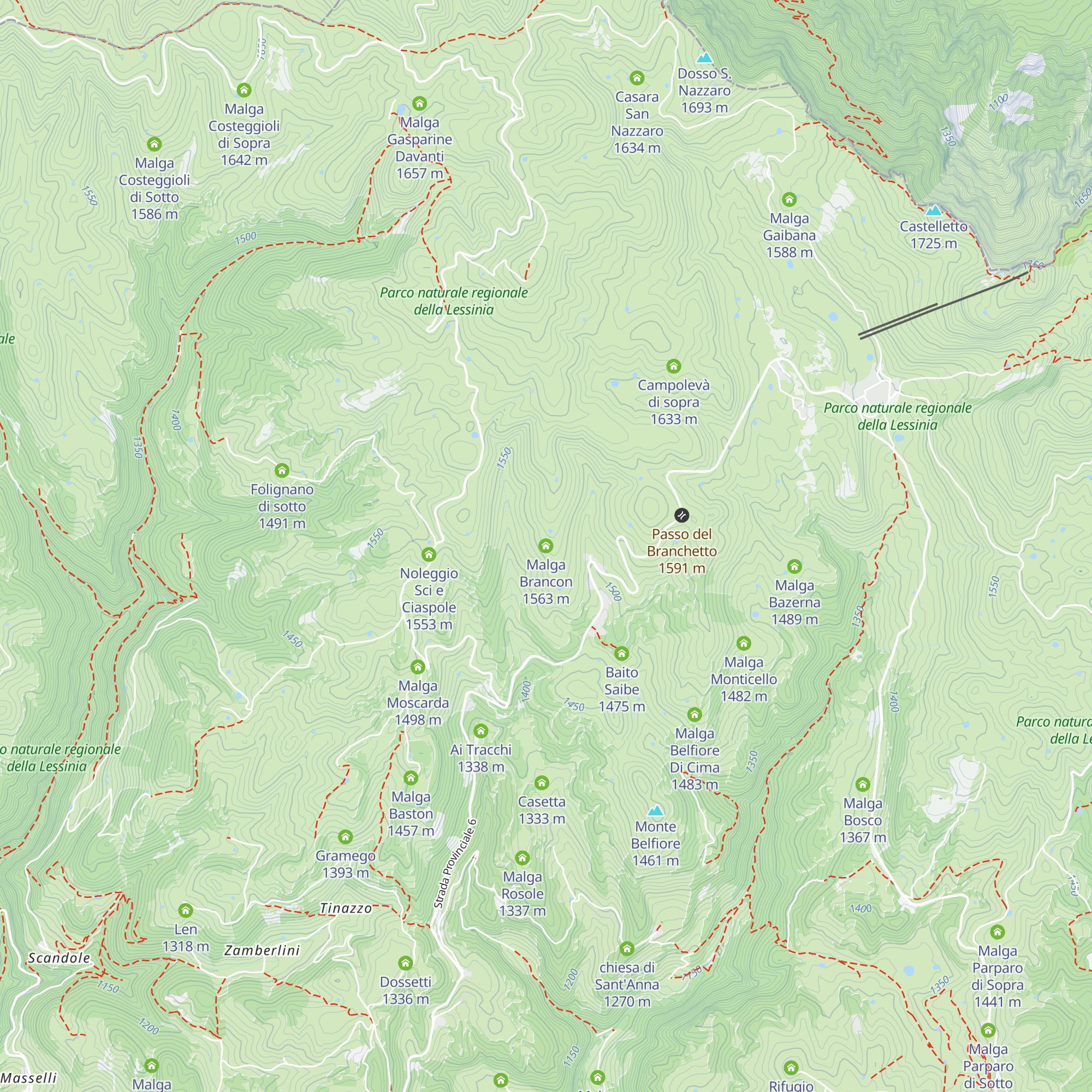 Malga Brancon map