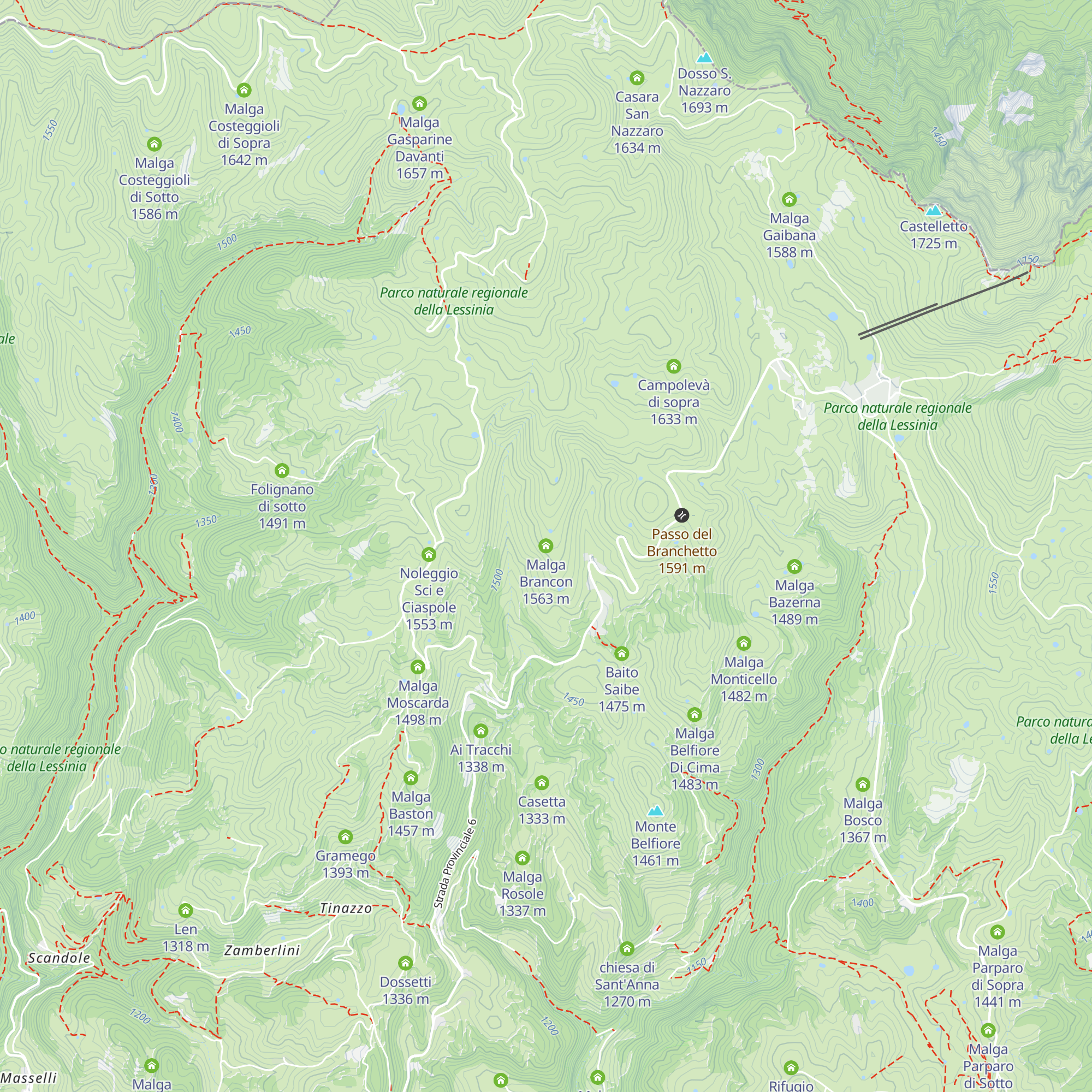 Malga Brancon map