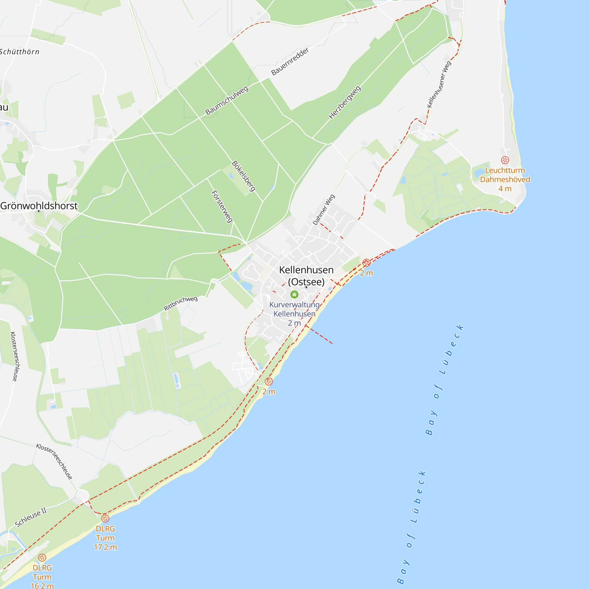 Kurverwaltung Kellenhusen map