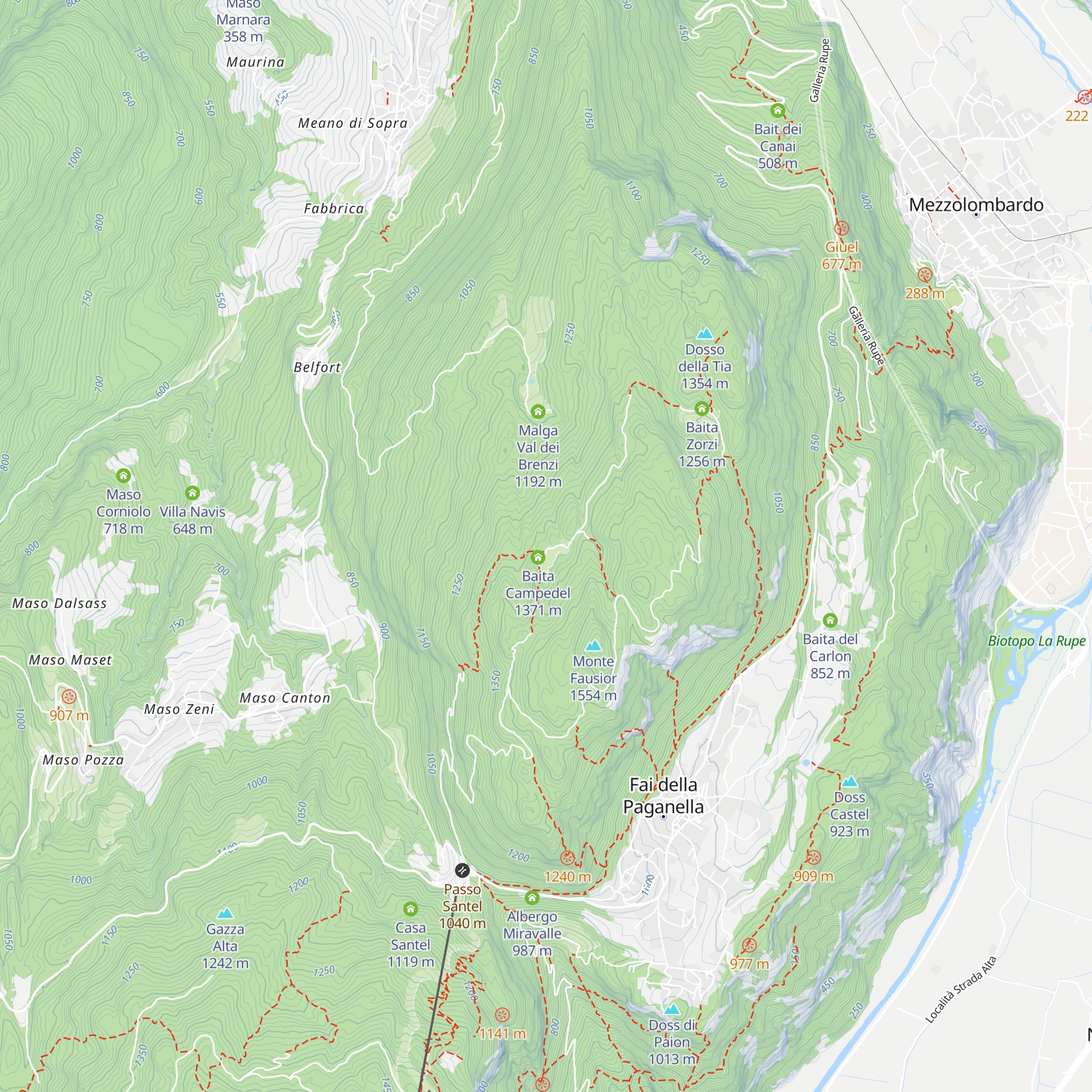 Baita Campedel - SAT Mezzolombardo map