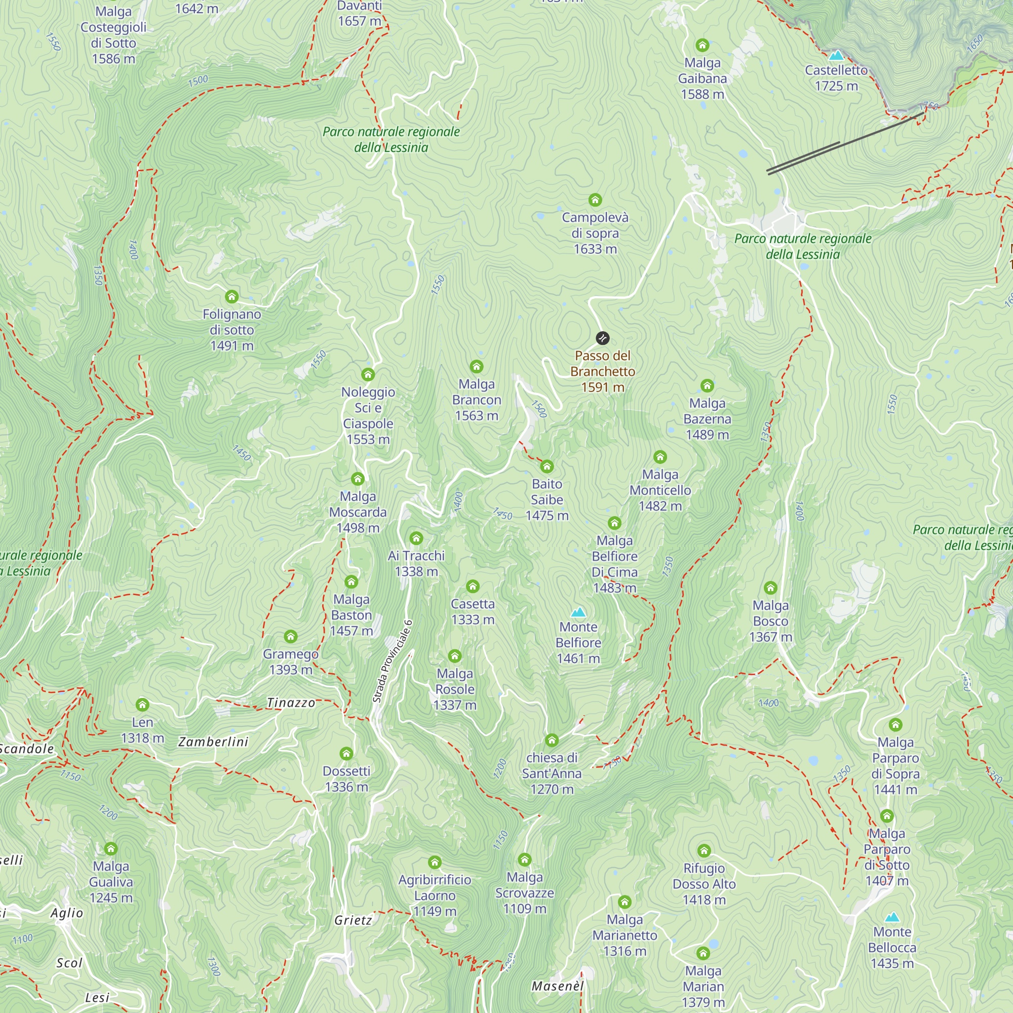 Malga Saibe map