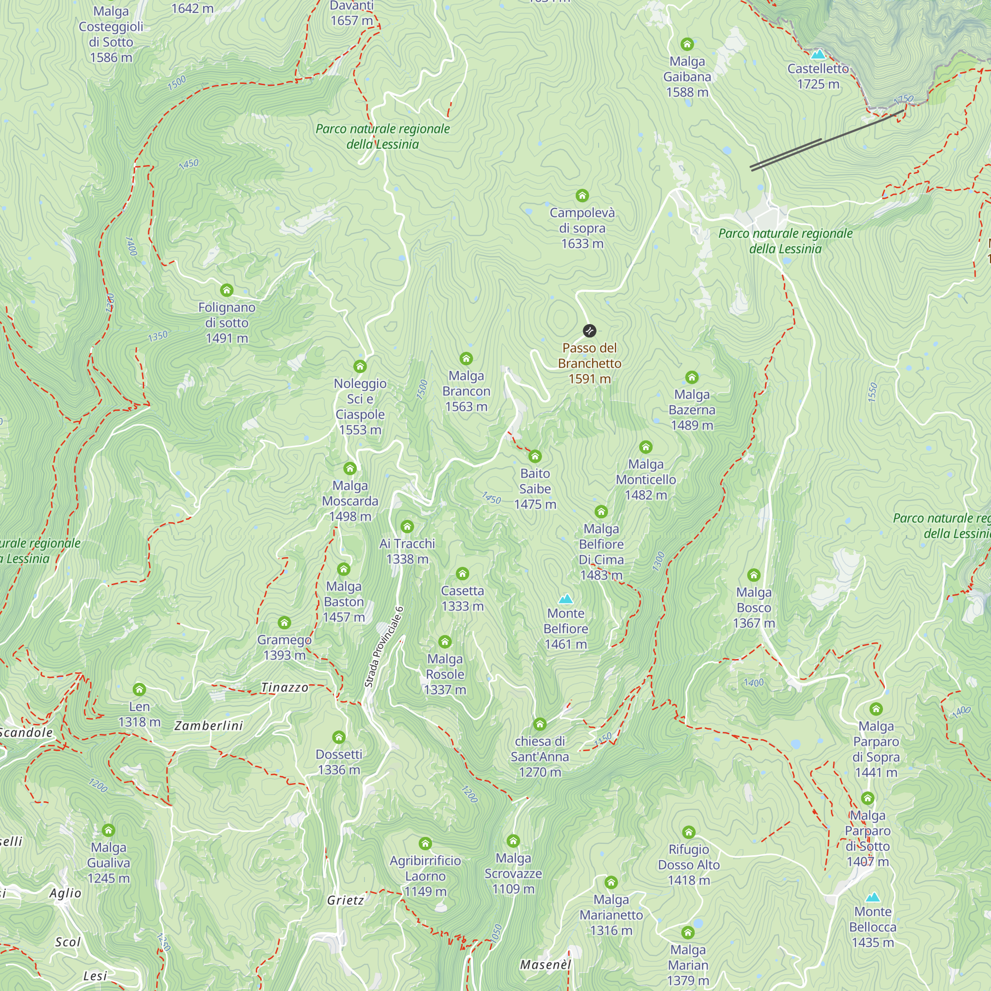 Malga Saibe map