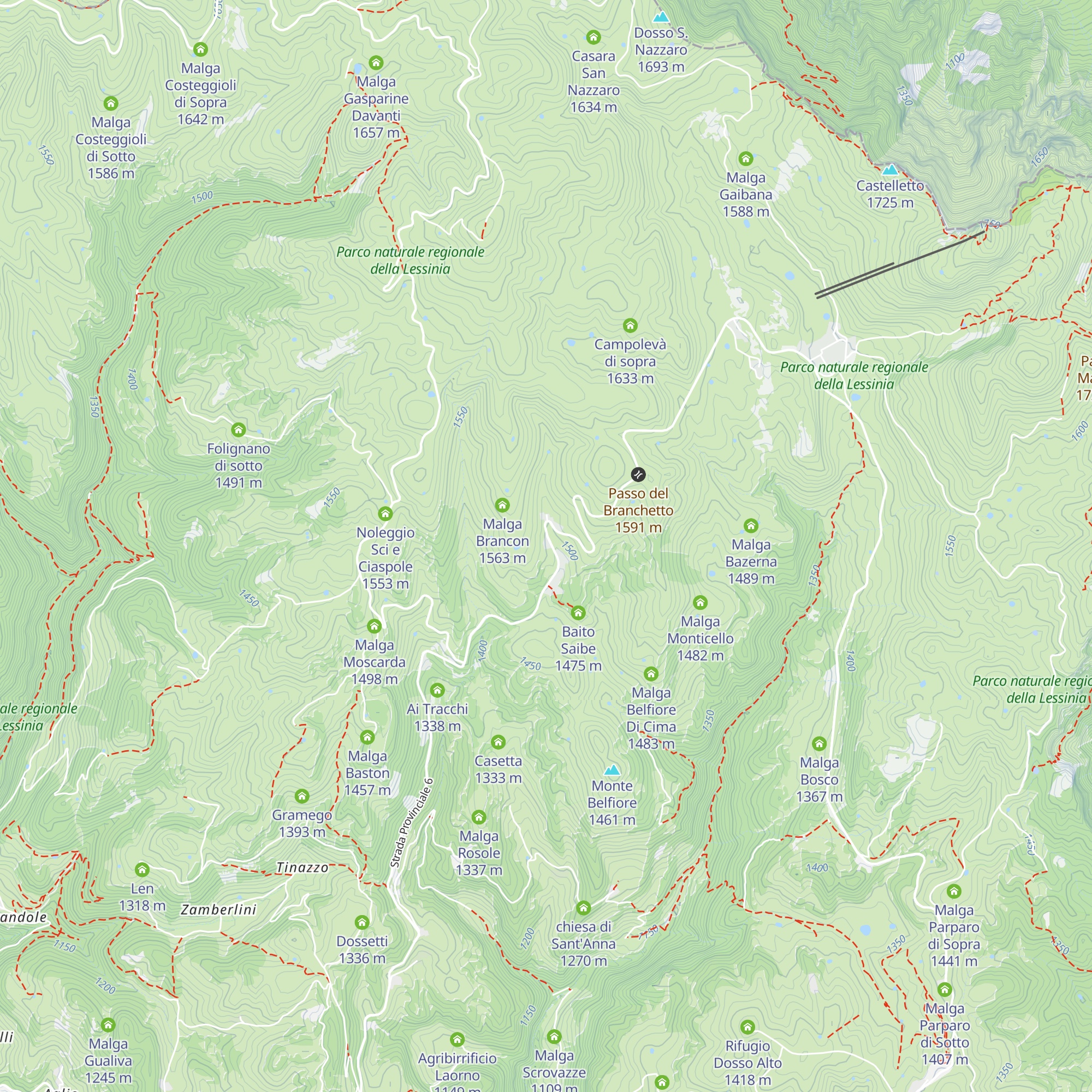 Rifugio Branchetto map