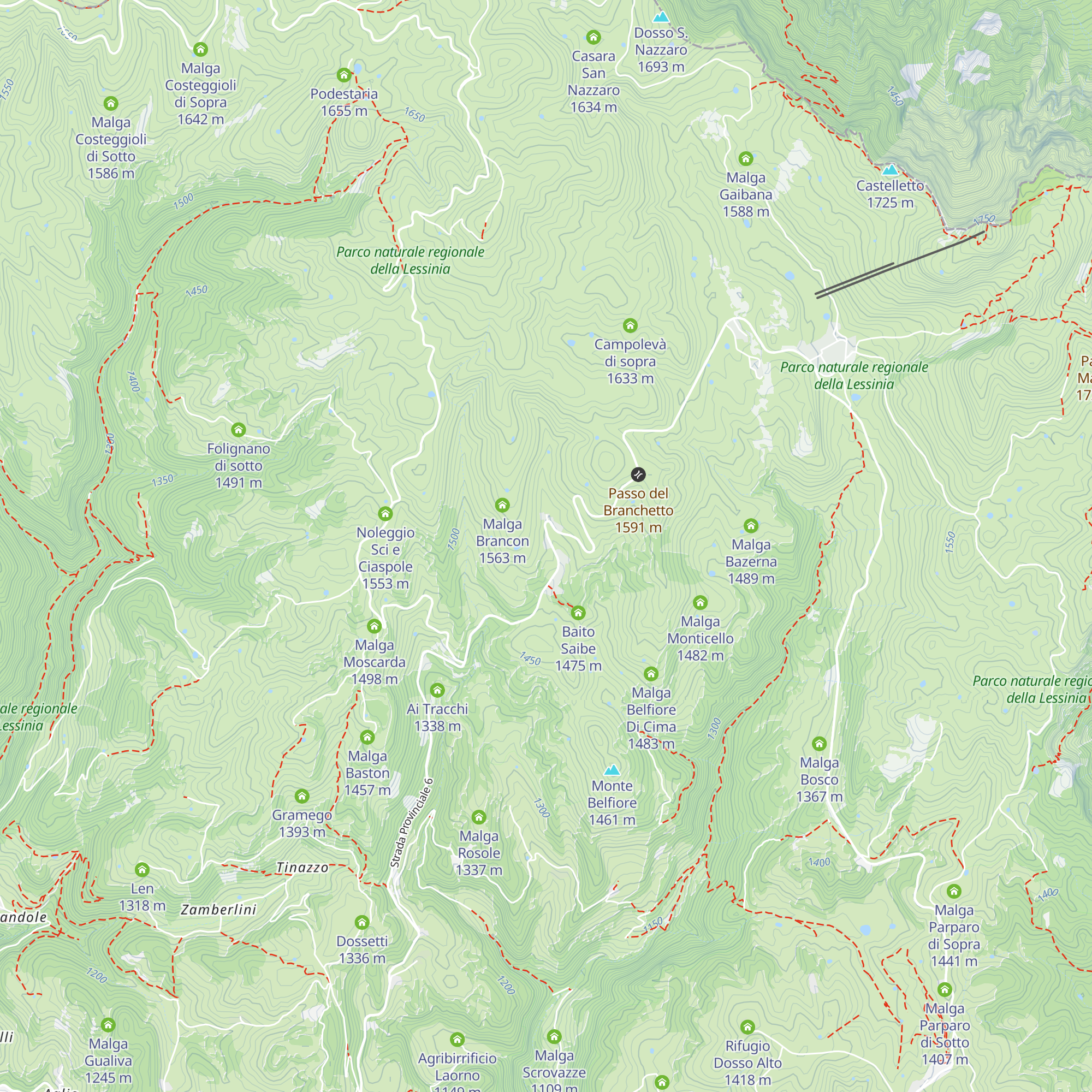 Rifugio Branchetto map