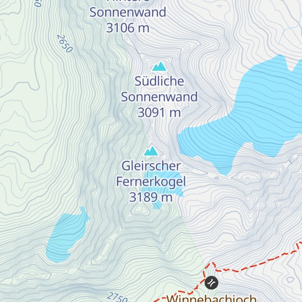 Map of Gleirscher Fernerkogel