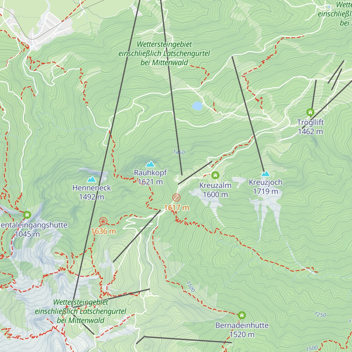 Kreuzeckhaus map
