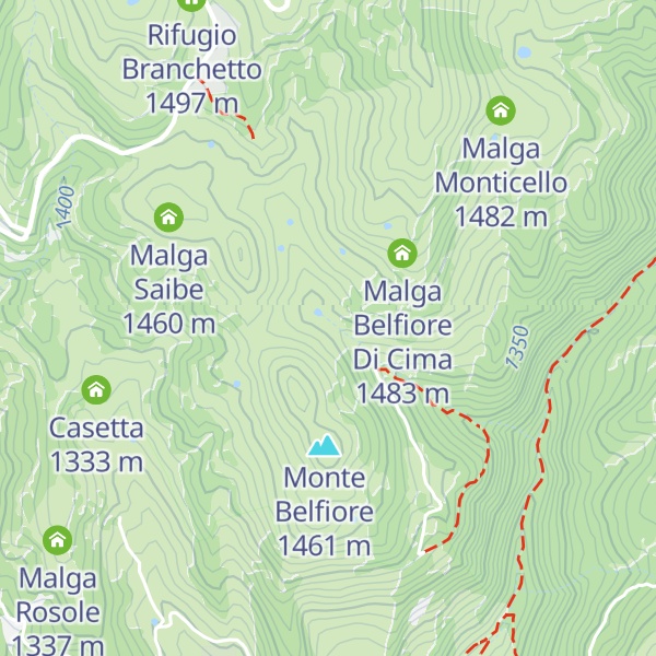 Map of Malga Belfiore di Sotto