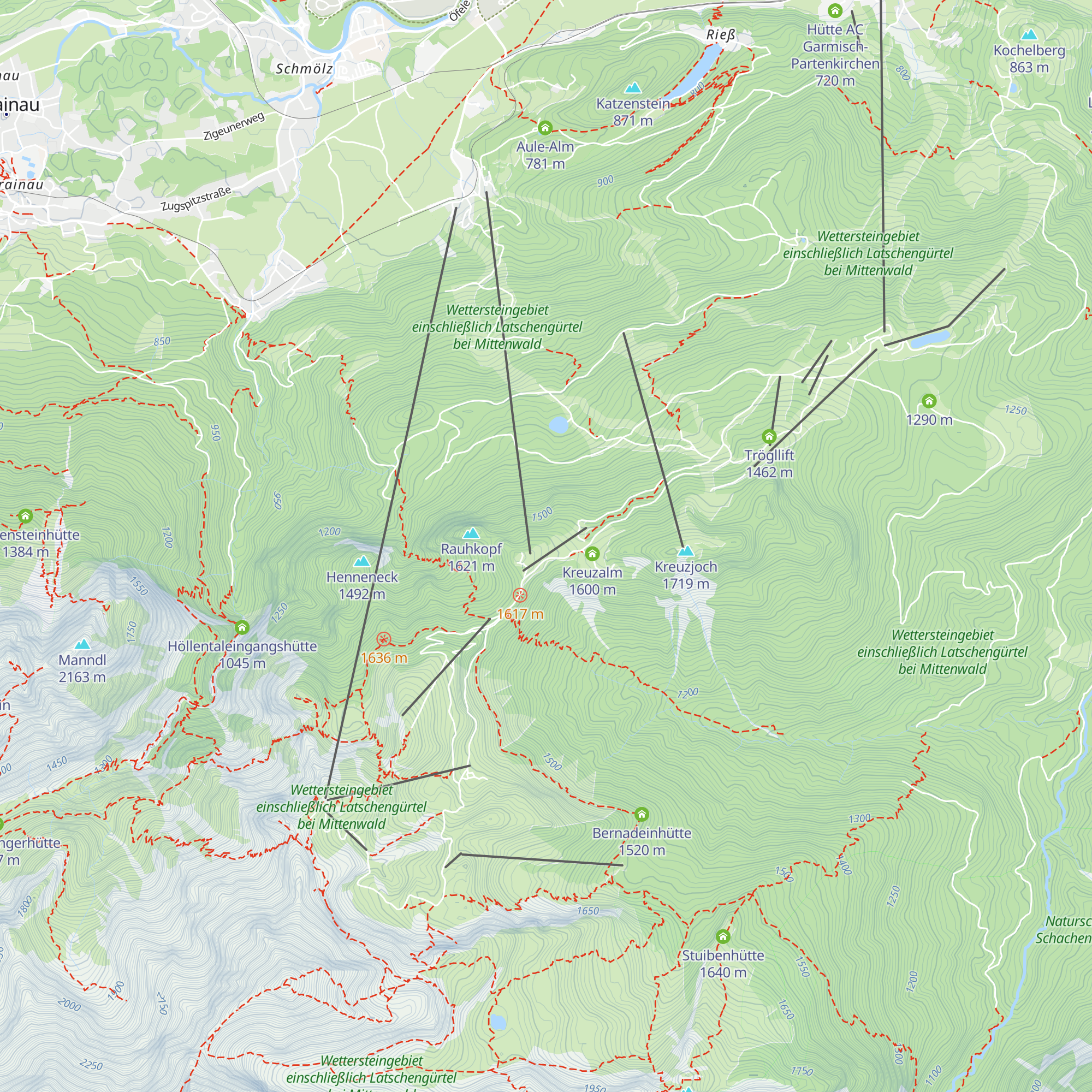 Bergwachthütte Kreuzeck map