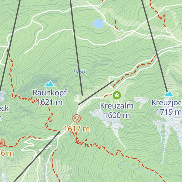 Map of Bergwachthütte Kreuzeck