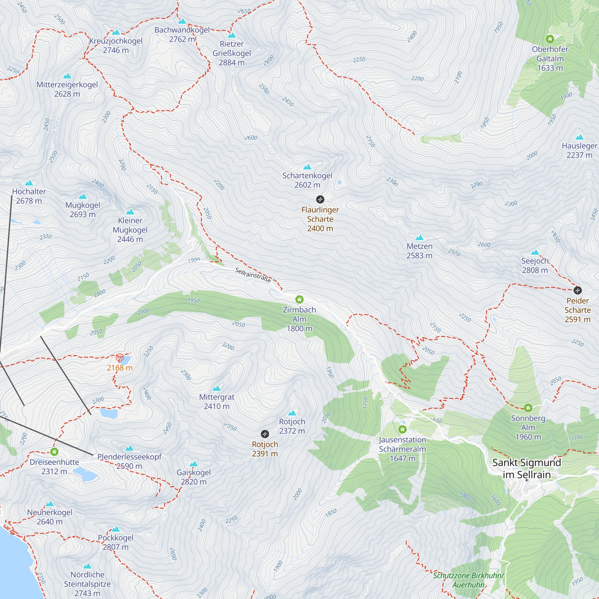 Zirmbach Alm map