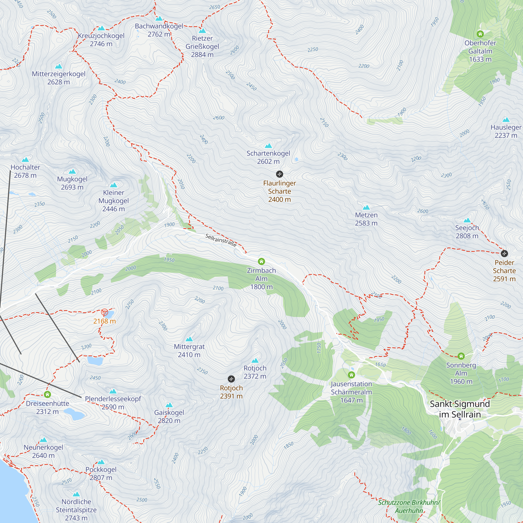 Zirmbach Alm map
