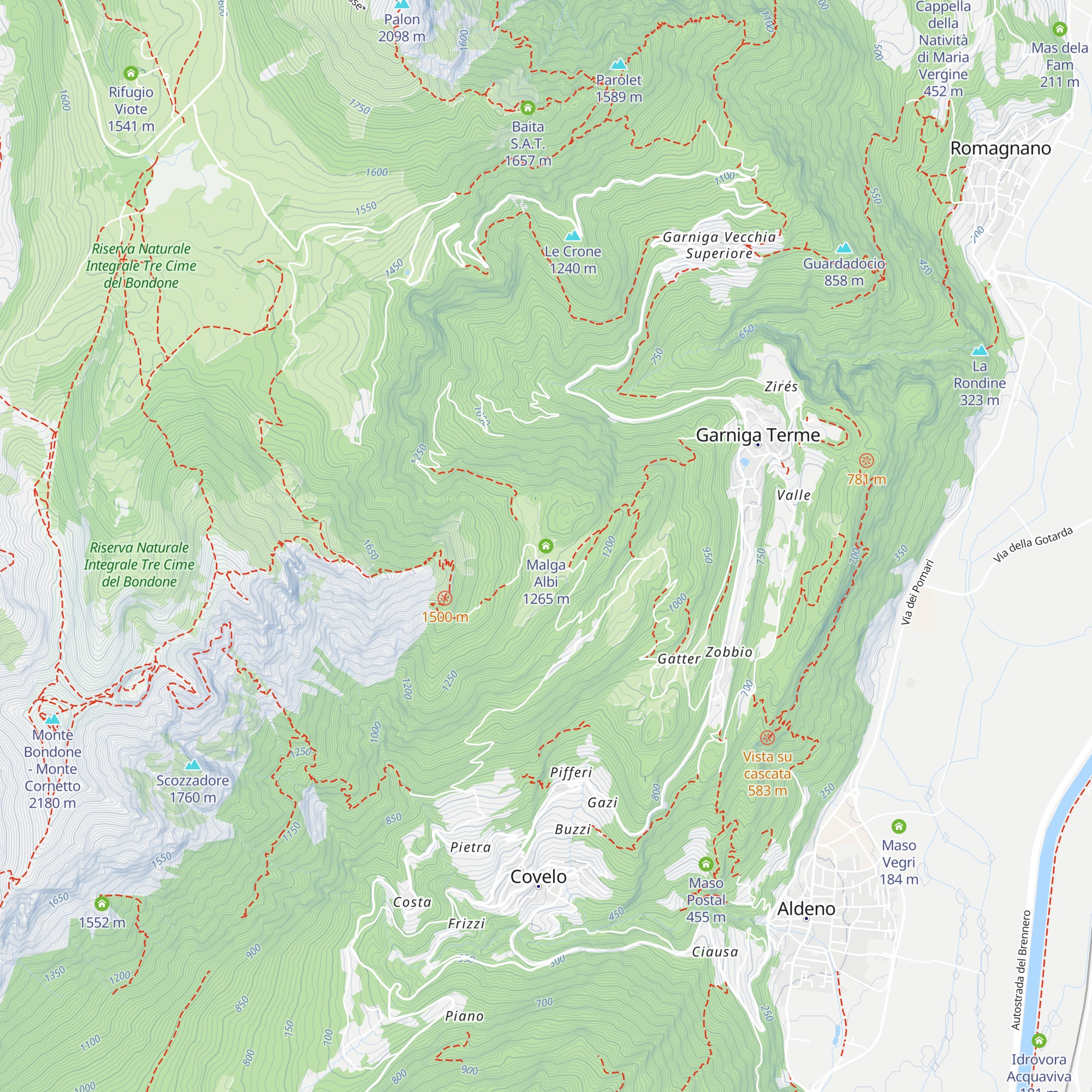 Malga Albi map