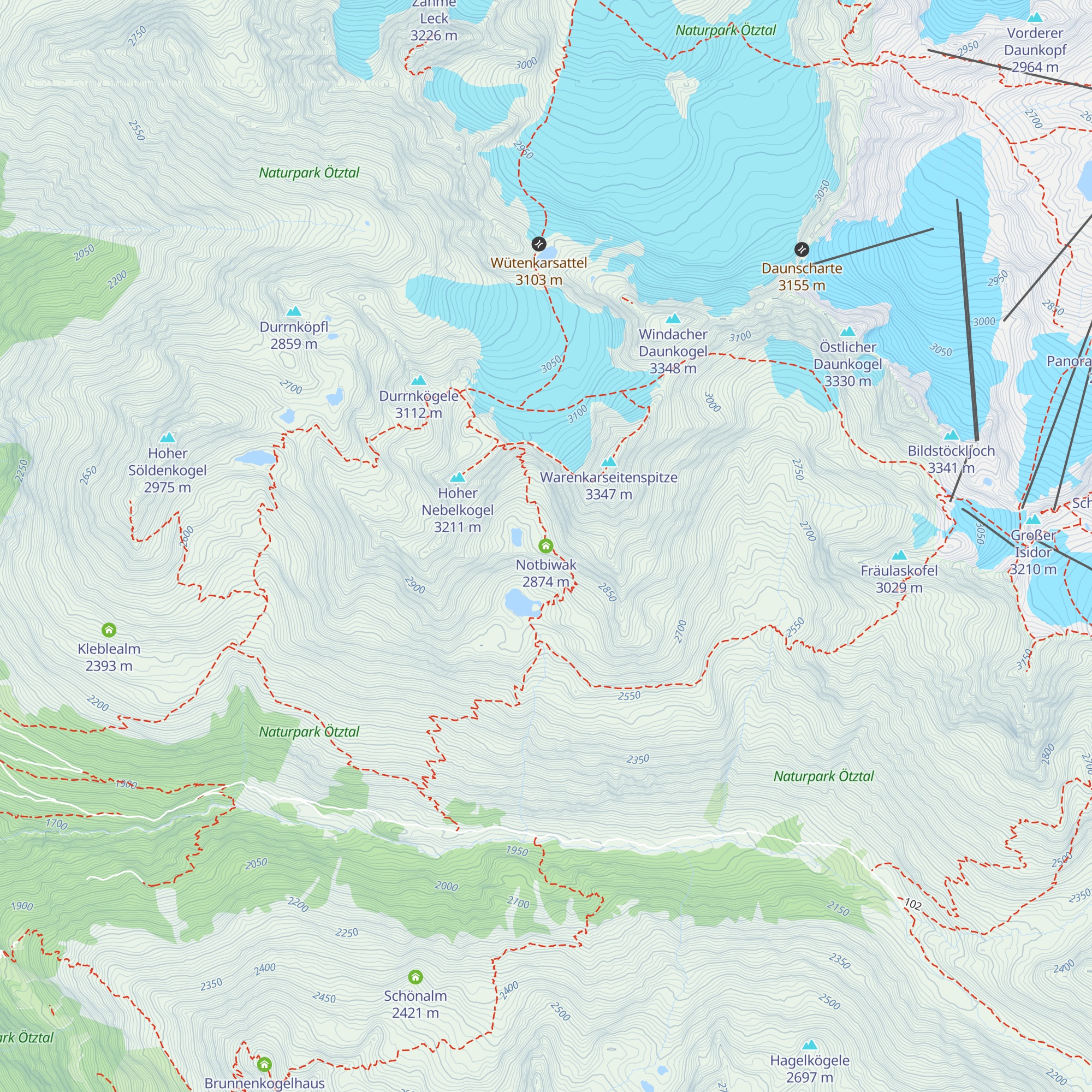 Notbiwak map