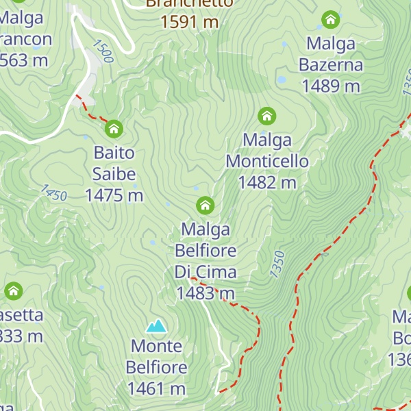 Map of Malga Belfiore Di Cima