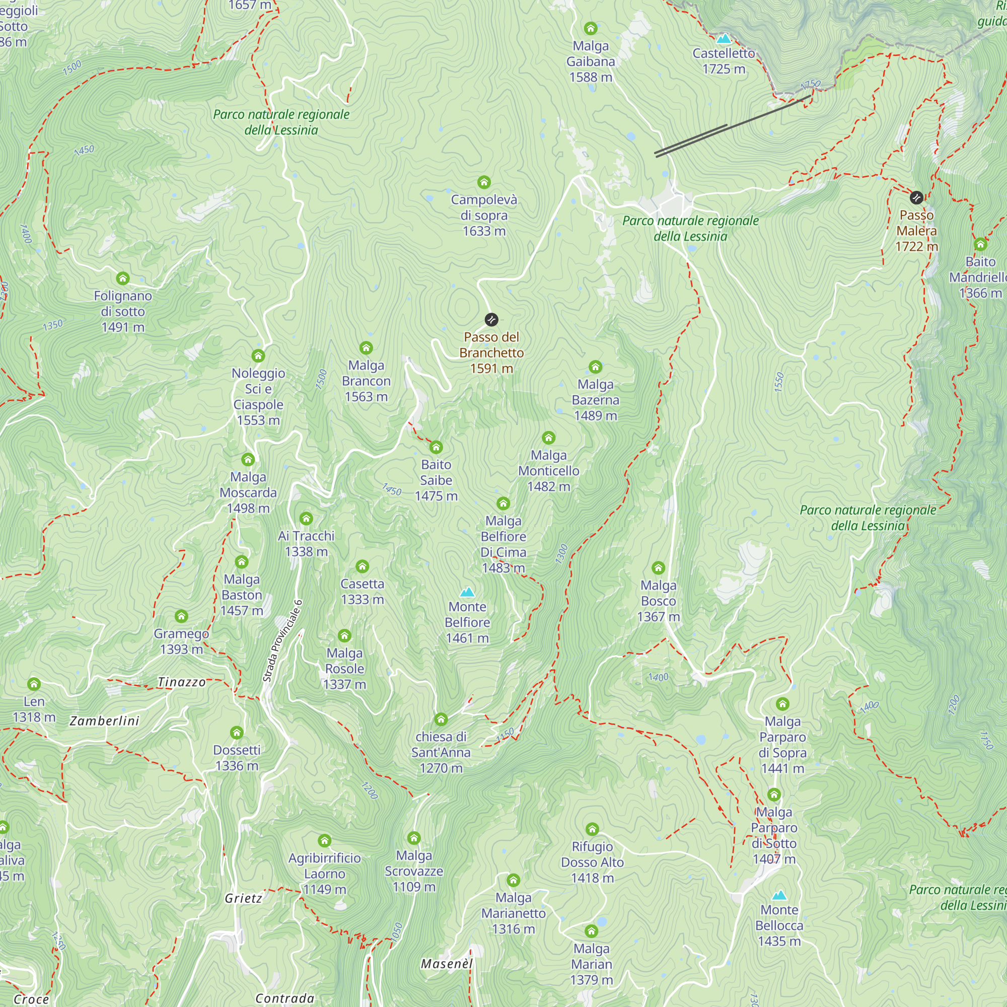 Malga Belfiore Di Cima map