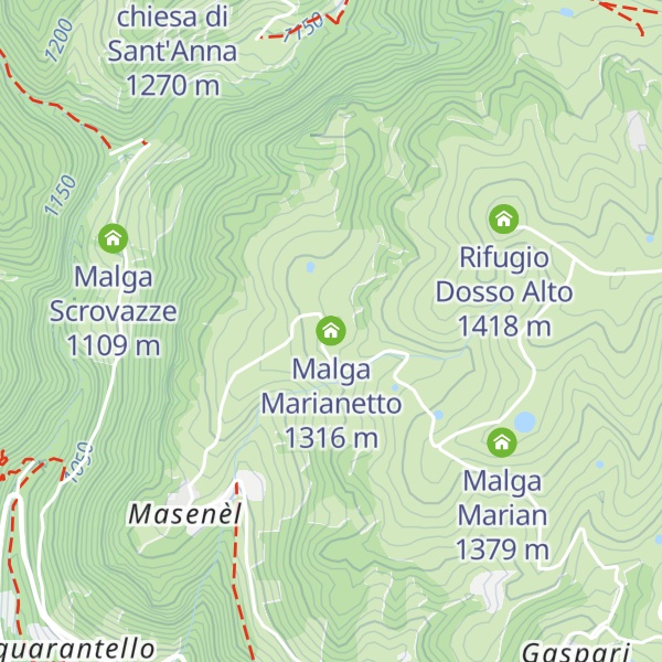 Map of Malga Marianetto