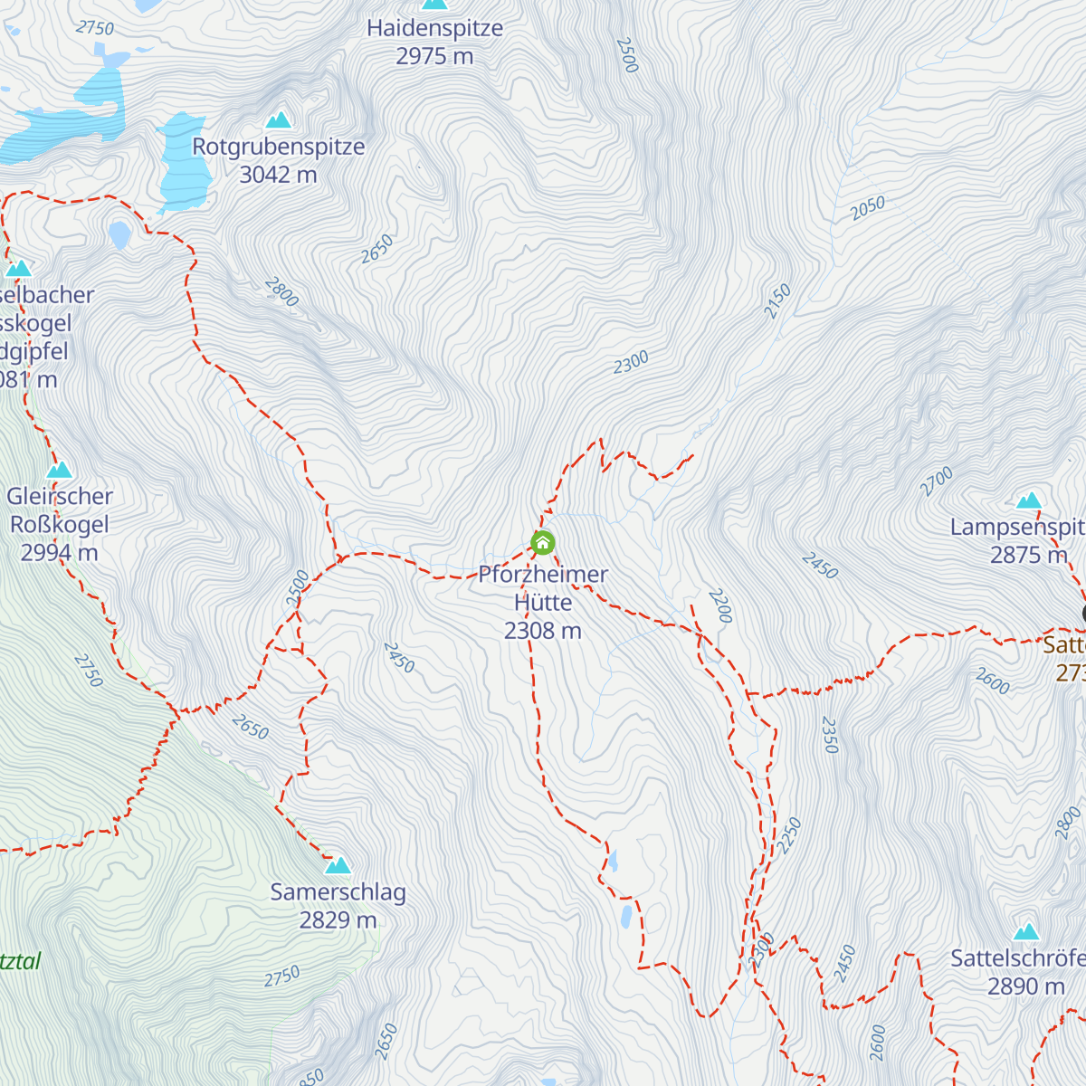 Pforzheimer Hütte map