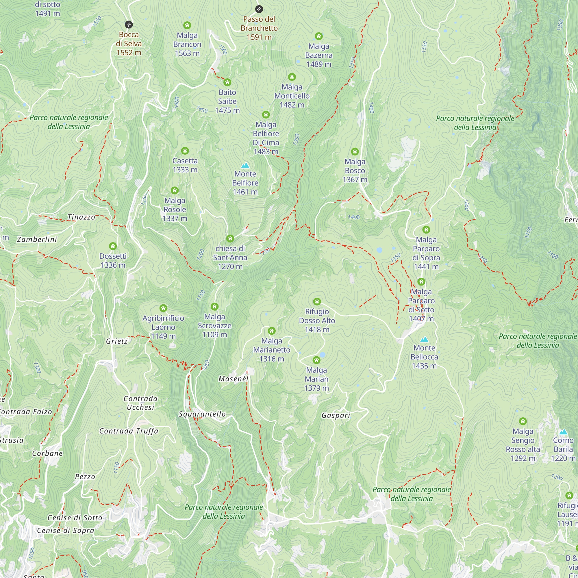 Malga Pascoli map