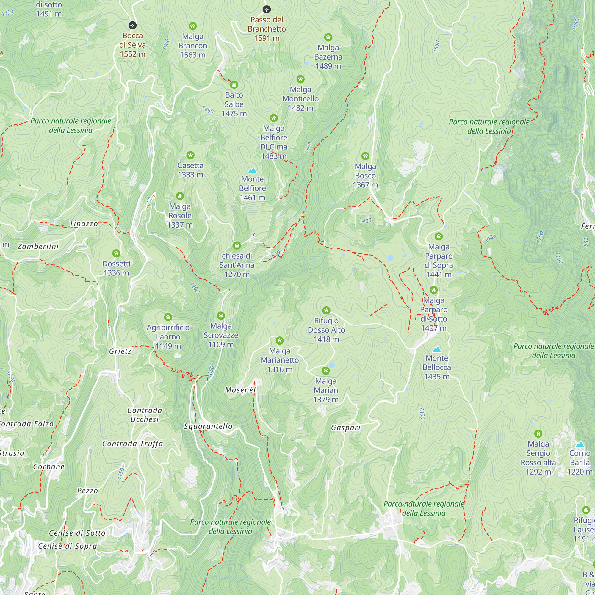 Malga Pascoli map