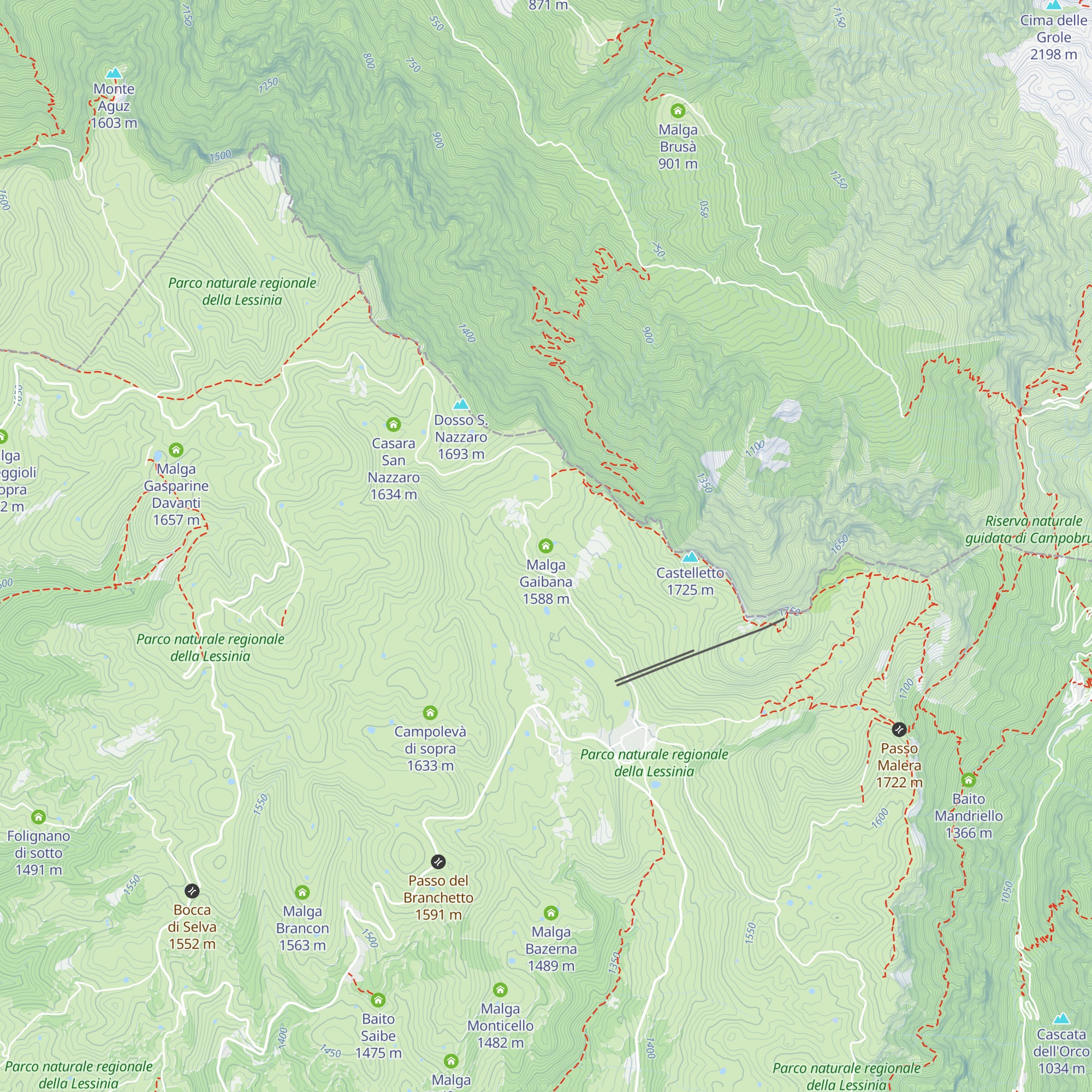 Malga Gaibana map