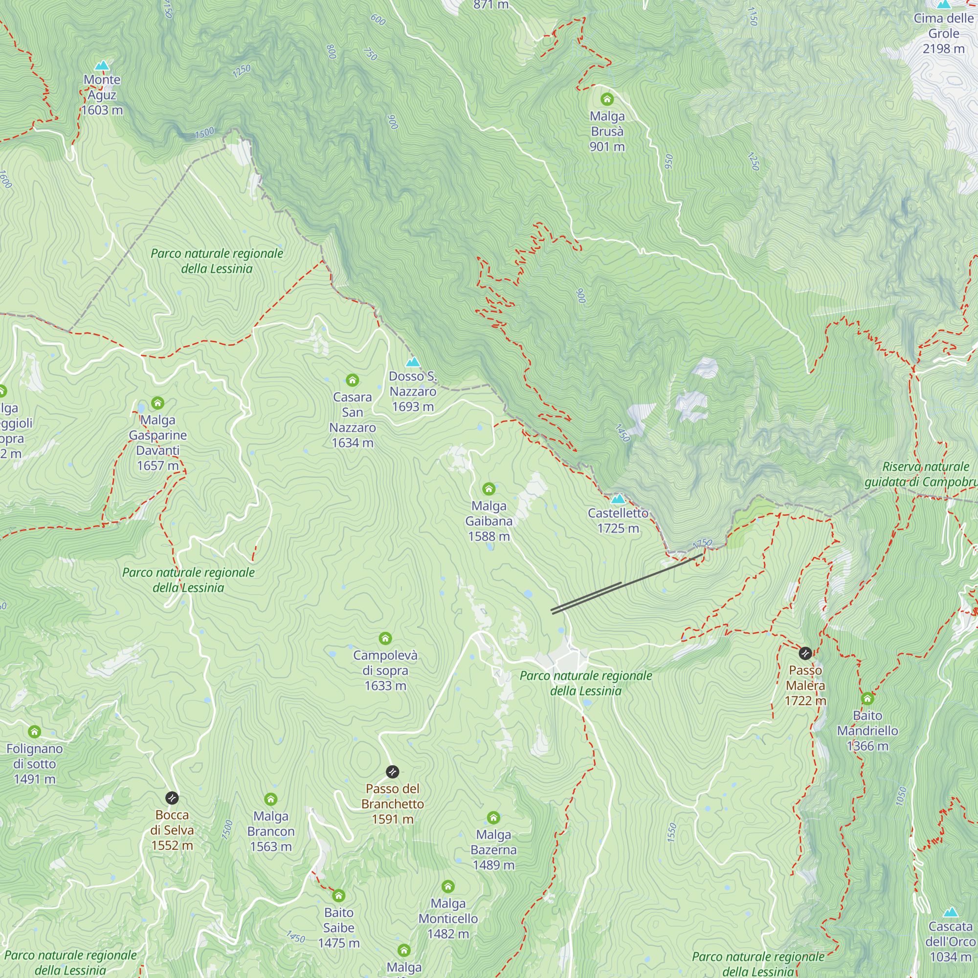 Malga Gaibana map