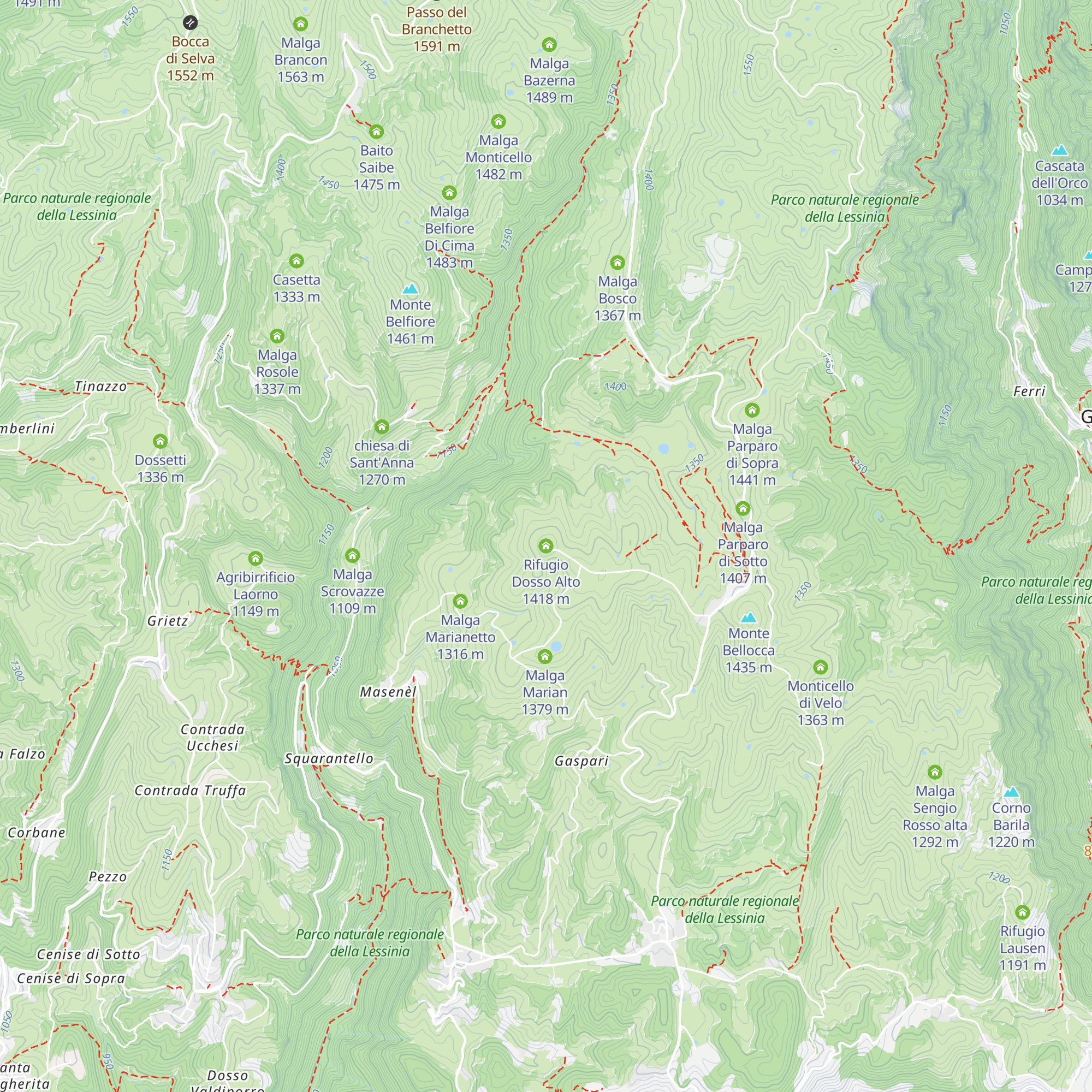 Rifugio Dosso Alto map