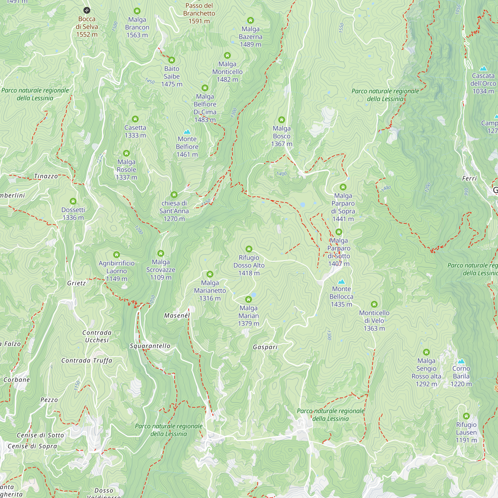 Rifugio Dosso Alto map