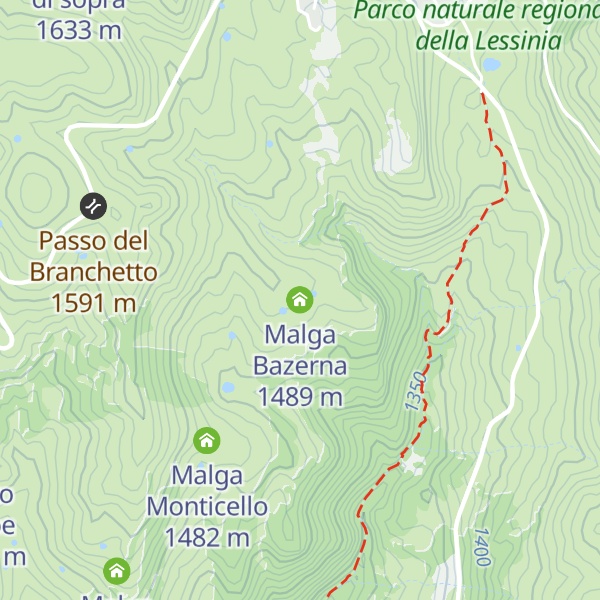 Map of Malga Bazerna