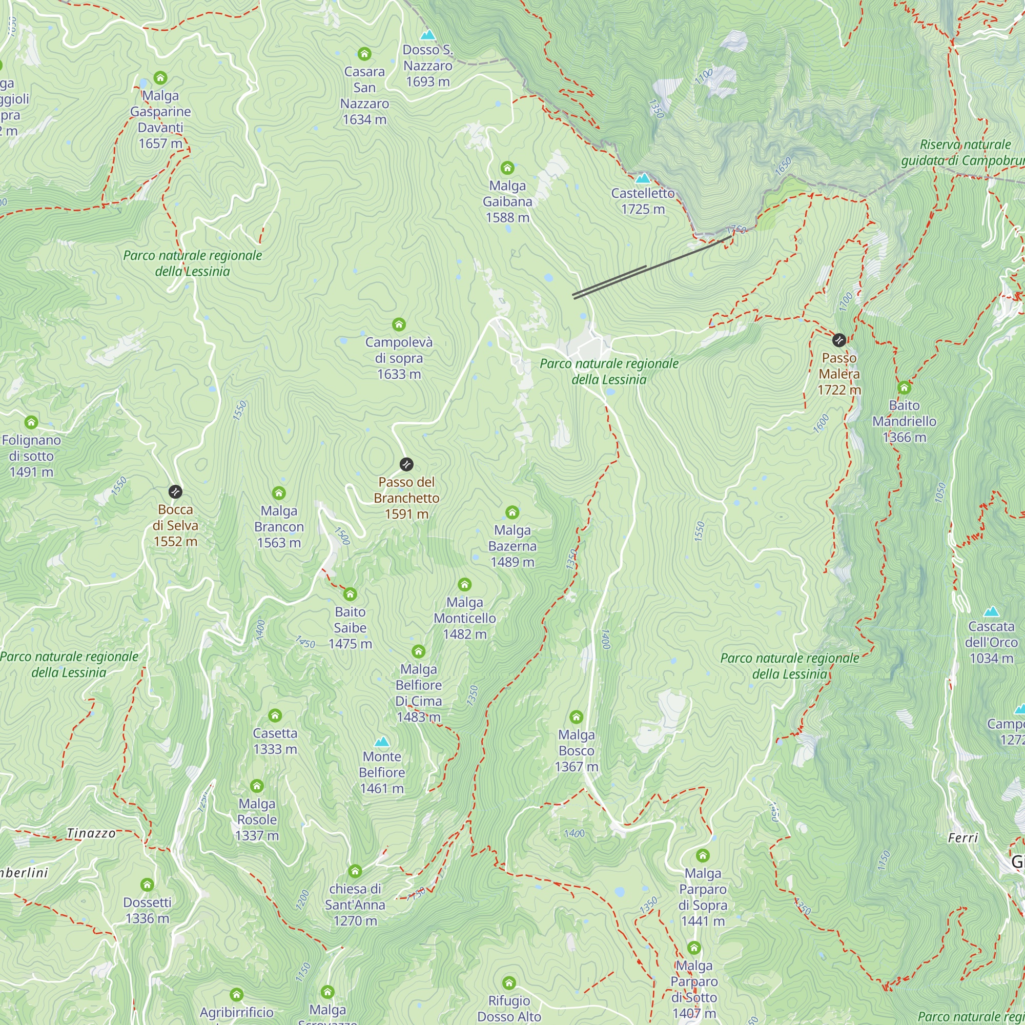 Malga Bazerna map