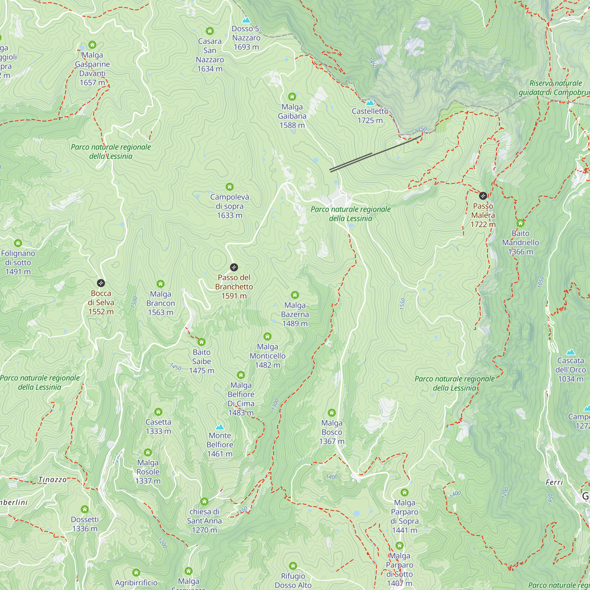 Malga Bazerna map