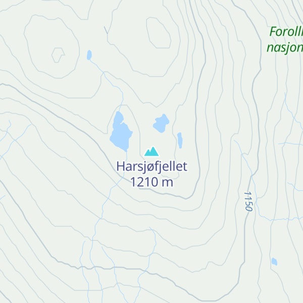 Map of Harsjøfjellet