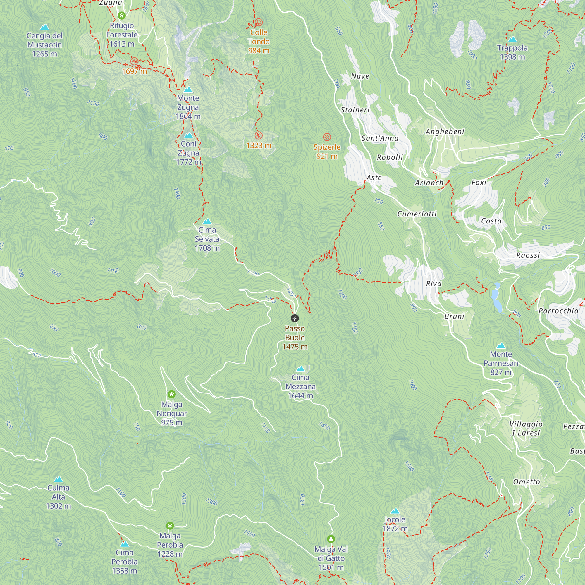 Baita Passo Buole map