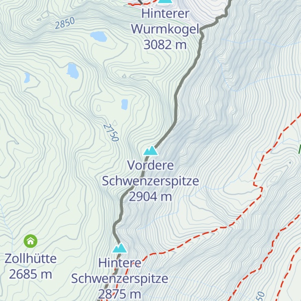 Map of Vordere Schwenzerspitze