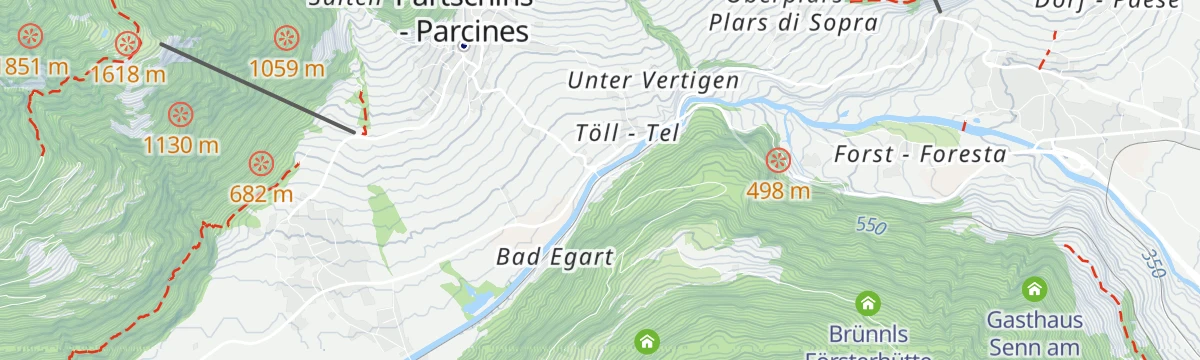 Map of the start of Escursione circolare Tel - Quadrat - Marlengo
